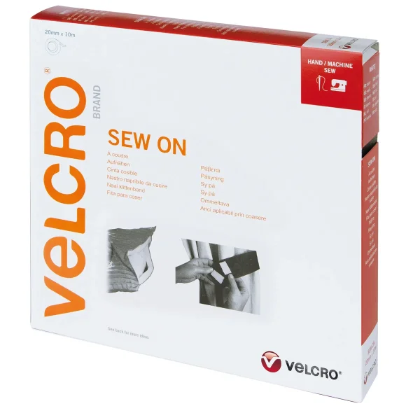 VELCRO® Klettband zum Aufnähen, Haken & Flausch 20mm x 10m Weiß