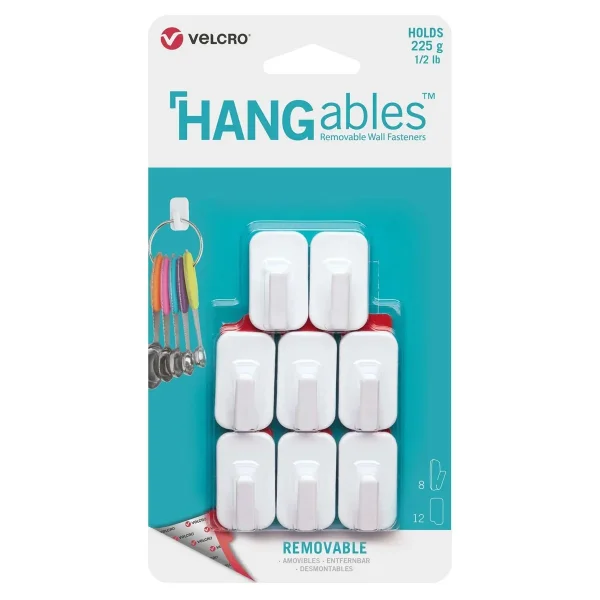 VELCRO® HANGables Mikro-Klebe-Haken 225g, 8 St. wiederablösbar, weiß