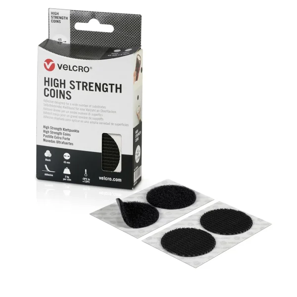 VELCRO® High Strength Fastener 6 Hakenpunkte 6 Flauschpunkte, Haken & Flausch, DM 45mm schwarz