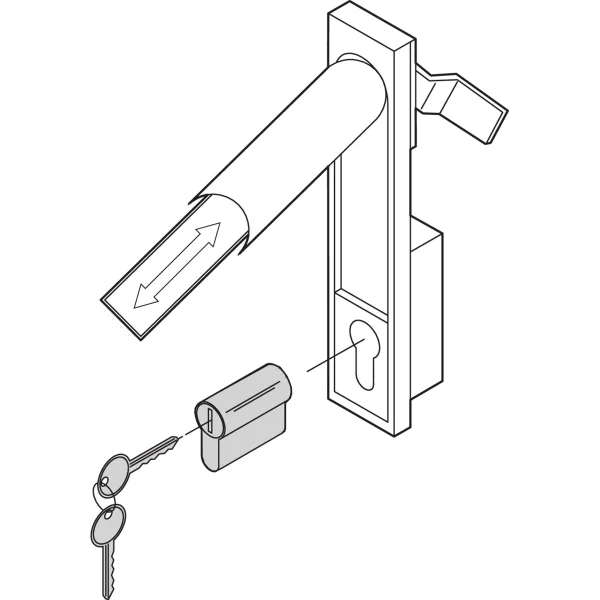 SCHROFF Schliesseinsatz (DIN-Halbzylinder) für 19"-Schränke