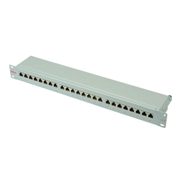 ROLINE Cat.6 (Class E) 19-Zoll-Patchpanel, 24P, geschirmt, grau