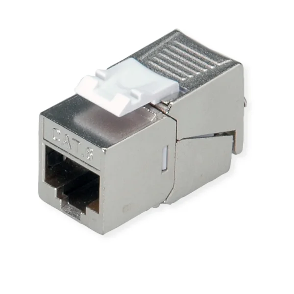 ROLINE Cat.6 (Class E) Keystone, geschirmt, werkzeuglos, SLIM, silberfarben