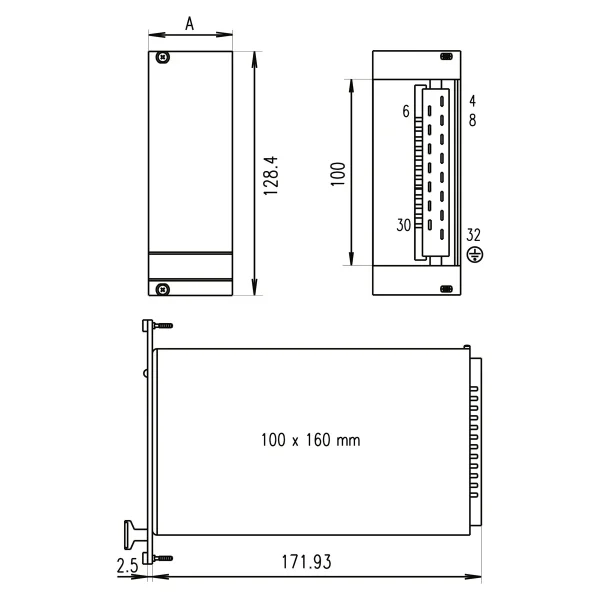 SCHROFF Frontplatte für PSG - FRONTPL.HF PSU PSG 3HE 14TE