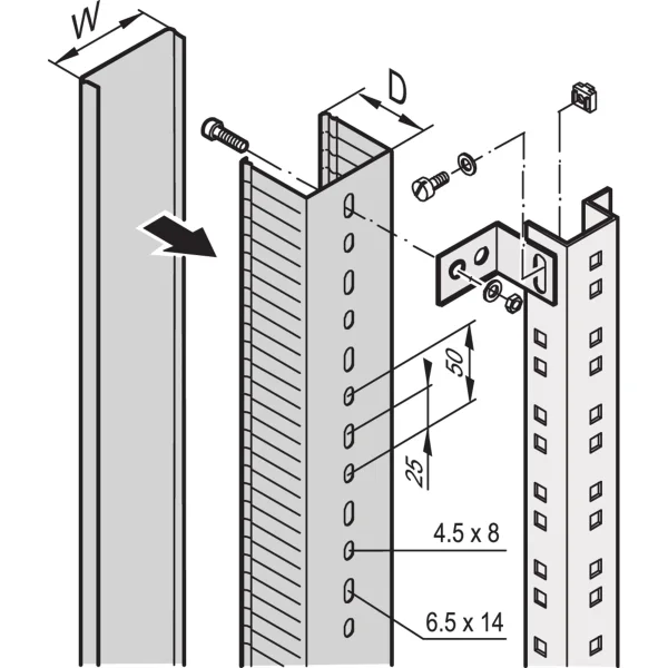 SCHROFF Befestigungsmaterial für Kabelkanal - BEFESTIGUNGSMAT. KABELKANAL