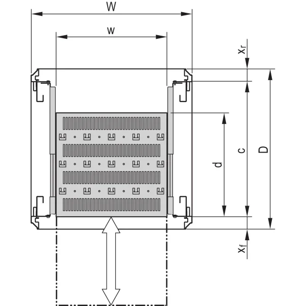 SCHROFF 19''- / Gestell- Fachboden ausziehbar - 19" FA AUS 2HE C=500 RED 7035
