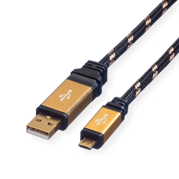 ROLINE GOLD USB 2.0 Kabel, Typ A ST - Micro B ST, 0,8 m