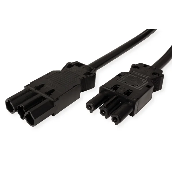 BACHMANN Geräteverlängerung GST18-3 Stecker/Kupplung, schwarz, 2 m
