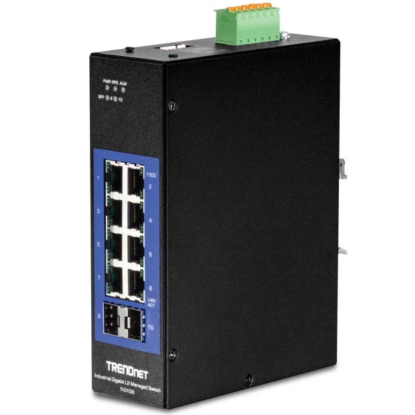 TRENDnet TI-G102i DIN-Rail Switch 10-Port Industrial Gigabit L2
