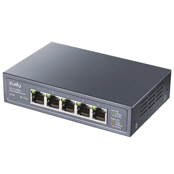 CUDY HS105 5-Port 2.5G Metal Switch