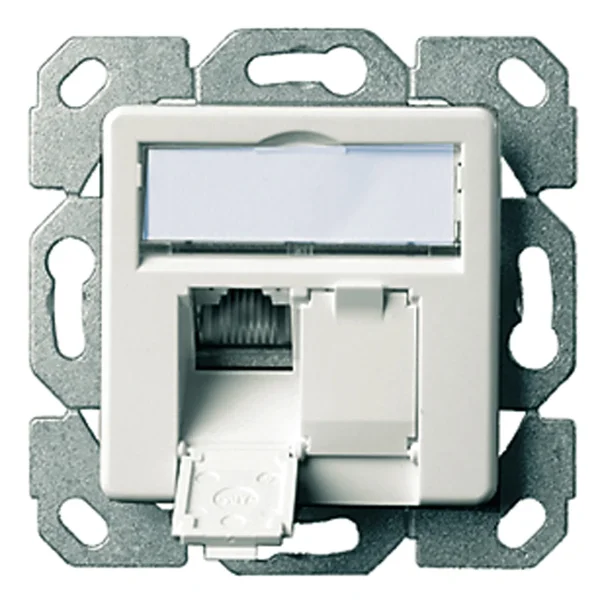 TELEGÄRTNER Dose AMJ45 UP/50 2x RJ-45 Cat.5e (Class D), alpinweiss