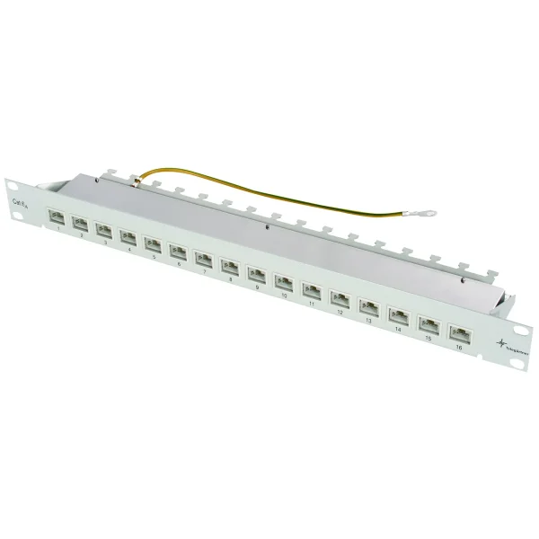 TELEGÄRTNER 19"-Verteiler MPP16 1 HE, Cat.6A (Class EA) (ISO/IEC), 16 Ports