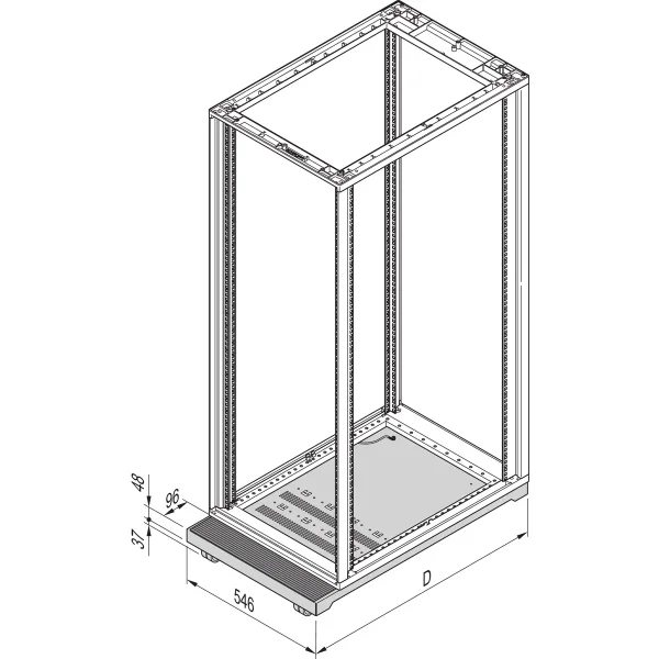 Schroff Sockel Fahrbar 500T RAL7021