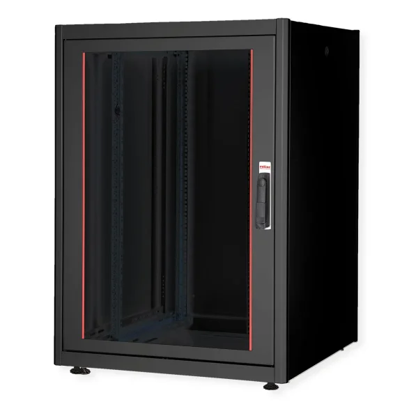 ROLINE 19-Zoll Netzwerkschrank Basic 22 HE, 800x800 BxT Glastür schwarz