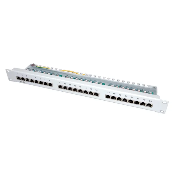 VALUE Cat.5e (Class D) 19-Zoll-Patchpanel, 24P, geschirmt, grau