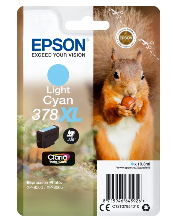 Epson Singlepack Light Cyan 378XL Claria Photo HD Ink Tintenpatrone