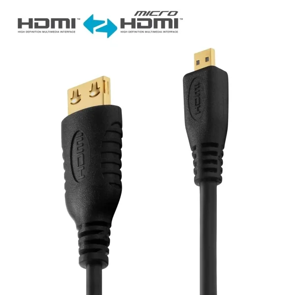 Zertifiziertes 4K Premium High Speed Micro-HDMI-/HDMI-Kabel | schwarz, 1.50m​​​​​​​​​​​​​​