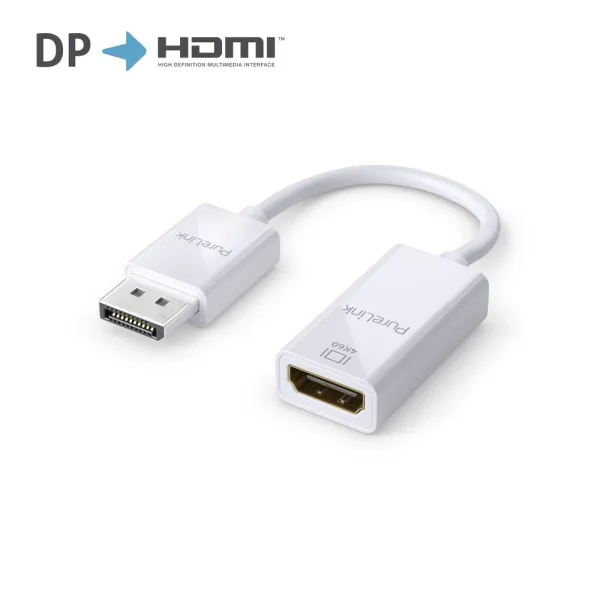 Premium Active 4K DisplayPort/HDMI Portsaver Adapter, weiß