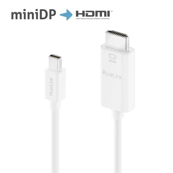 Premium Active 4K Mini DisplayPort / HDMI-Kabel – 3.00m, weiß