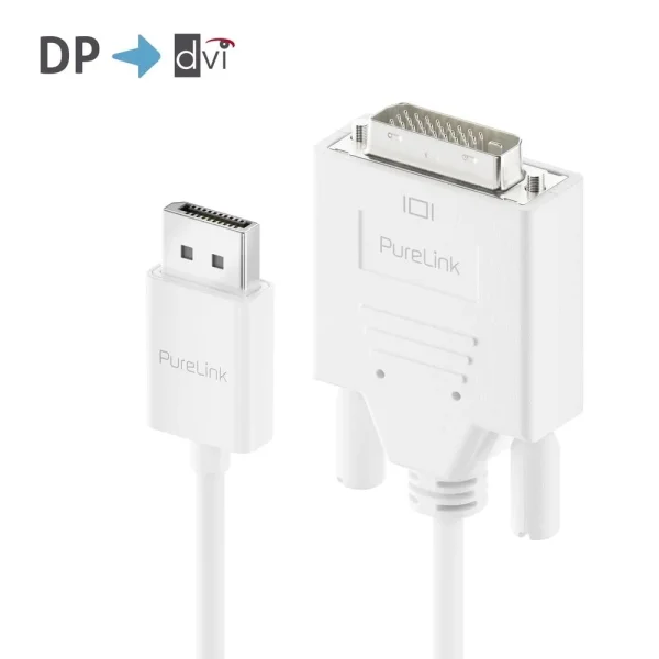 Premium Aktives 2K DisplayPort / DVI Kabel - 3.00m, weiß