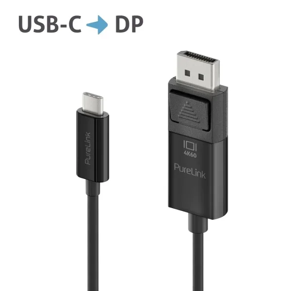 Premium 4K USB-C / DisplayPort Kabel - 1.00m, schwarz