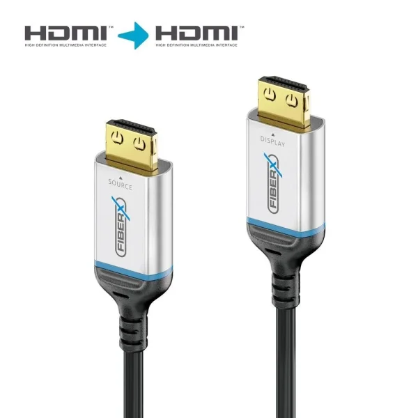 Zertifiziertes 8K Ultra High Speed HDMI AOC Glasfaserkabel - 50.0m, Silber