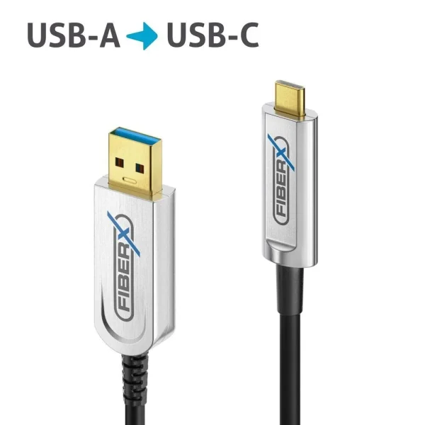 USB 3.2 Gen2x1 USB-C / USB-A AOC Glasfaserkabel - 15.0m