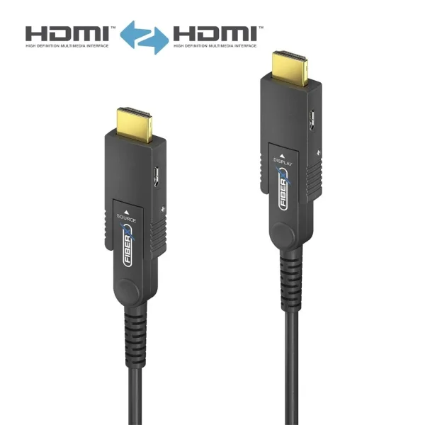 4K Premium High-Speed HDMI / Micro HDMI AOC Glasfaserkabel | schwarz, 12.50m​​​​​​​