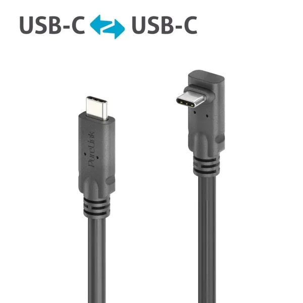 Premium USB4 Gen2 Micro Coax USB-C / USB-C 90° (Up/Down) Kabel, 3.00m