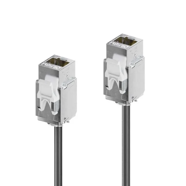 mediahub2 | Cat.6a F/F-Pigtail-Kabel – 0.30m, schwarz