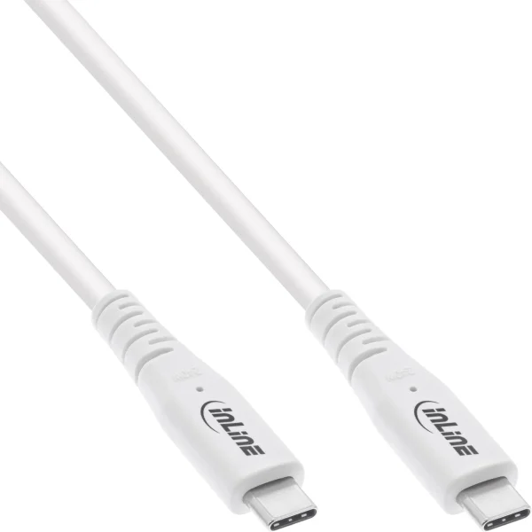 InLine® USB4 Kabel, USB-C Stecker/Stecker, PD 240W, 8K60Hz, TPE, weiß, 2m