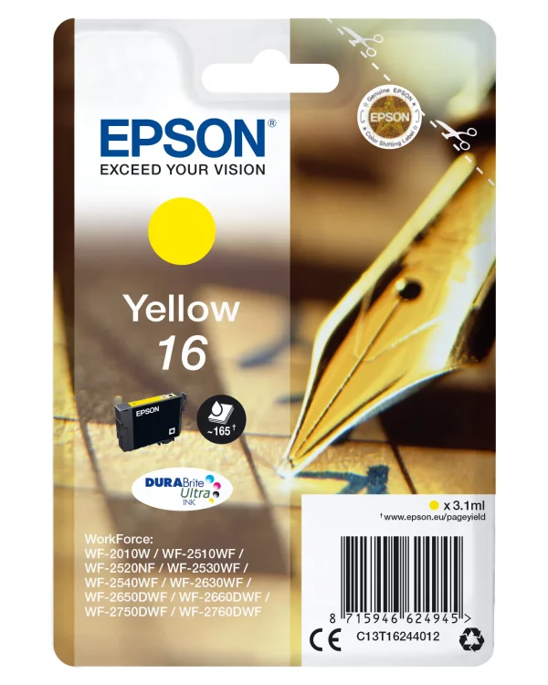 Epson Singlepack Yellow 16 DURABrite Ultra Ink