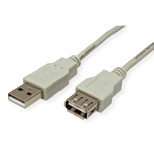 STANDARD USB 2.0 Verlängerungskabel, Typ A-A, ST/BU, beige, 1,8 m