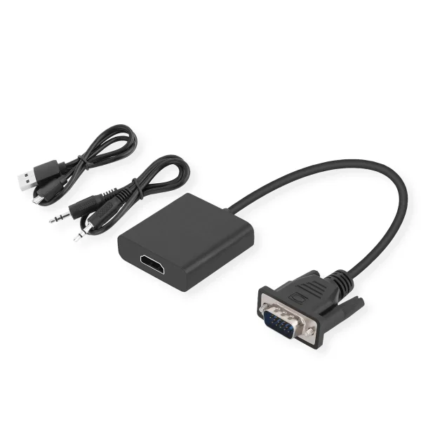 STANDARD Adapterkabel VGA+Audio zu HDMI, 0,23 m