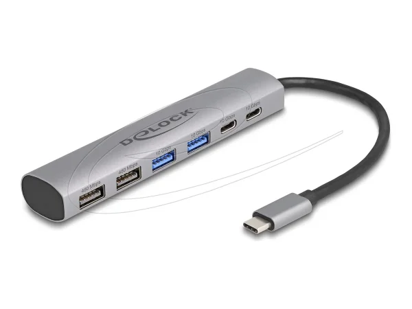 DELOCK 6 Port USB Hub mit 4 x USB Typ-A