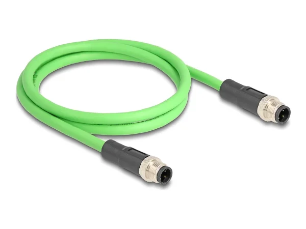 DELOCK M12 Kabel D-kodiert 4 Pin PUR 1m