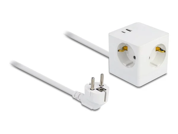 DELOCK Steckdosenwurfel mit Verlängerung