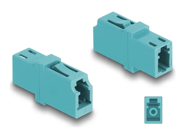 DELOCK LWL Kupplung LC Simplex OM3 aqua
