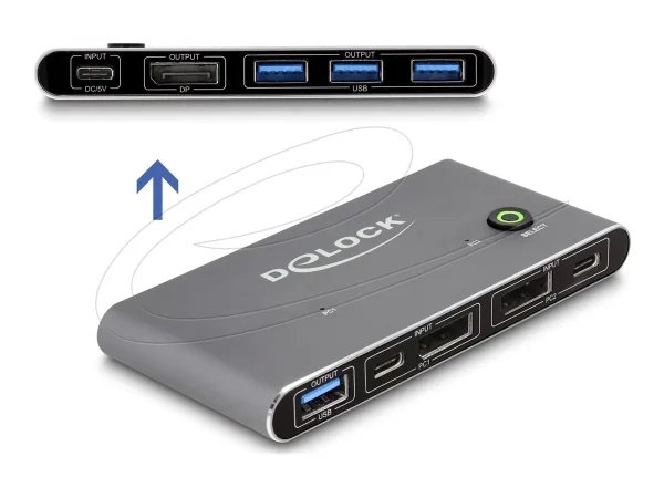 DELOCK DisplayPort KVM Switch 8K 30 Hz