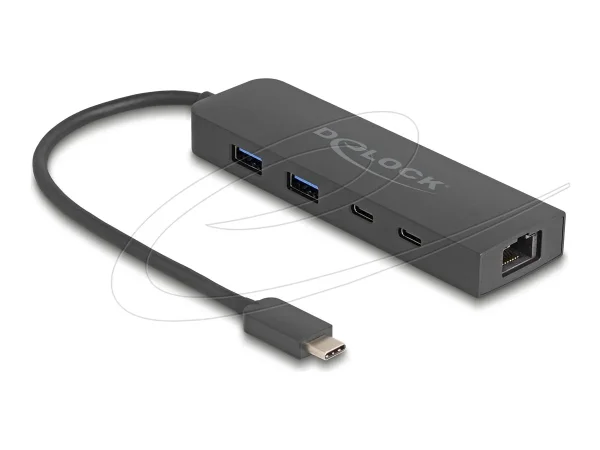 DELOCK 10 Gbps USB Hub mit LAN PD 85 W