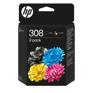 HP 308 2er-Pack Schwarz/Cyan/Magenta/Gelb Original Druckerpatronen-Kombipackung
