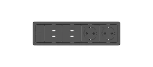 T-IN4-REC1(B) – Table In-Surface, Baseline, Black Rectangle, 4 modules. Includes – Black frame + Black locking device