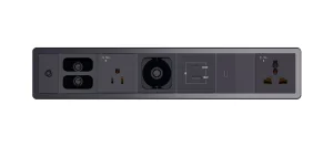 T-IN6-REC1(B) – Table In-Surface, Baseline, Black Rectangle, 6 modules. Includes – Black frame + Black locking device