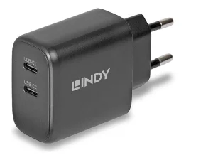 LINDY 65W USB 2 x Type C GaN Charger