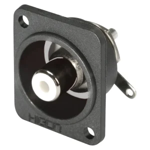 HICON-RCA D-Flansch Einbaubuchse Löt ws