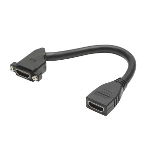 HDMI fm Einbau 90°<>HDMI fm,20cm, schwarz