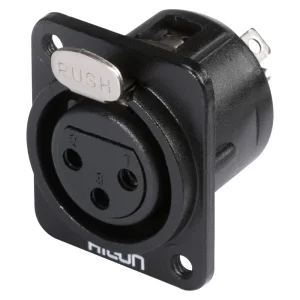 HICON XLR-3-pol Einbaubuchse, M3-Gew. sw