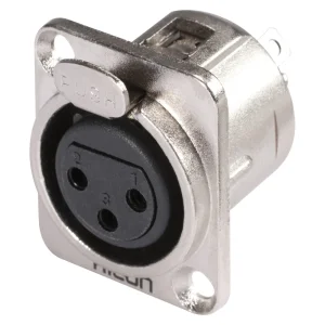 HICON XLR-3pol Einbau fem. Metall nickel