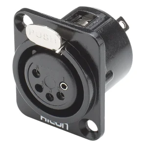 HICON XLR-5-pol Einbaubuchse, Metall, sw