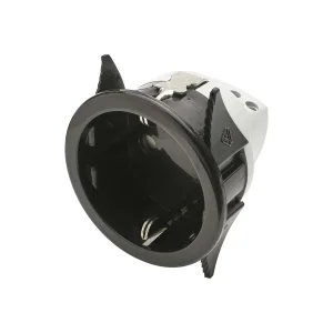 Schuko-Einbaudose schwarz VDE, SNAP-IN