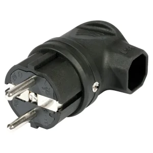 SCHUKO-Kabelstecker 90° abgewinkelt sw